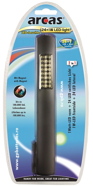 Arcas Germania lanterna cu 24 + 1 leduri foloseste 4xAAA ARC-24LED+1